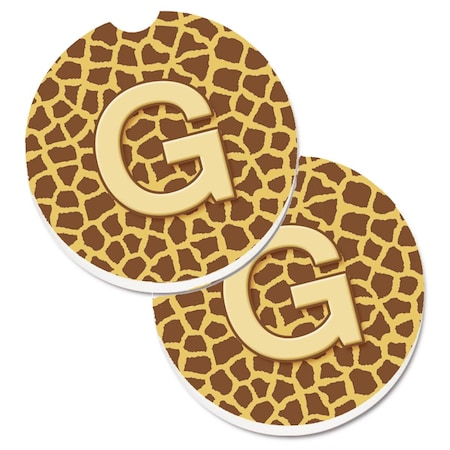 Carolines Treasures Monogram Initial G Giraffe Set of 2 Cup Holder Car Coaster CJ1025-GCARC